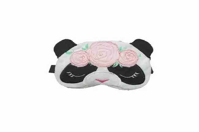 panda sleeping mask with rose design