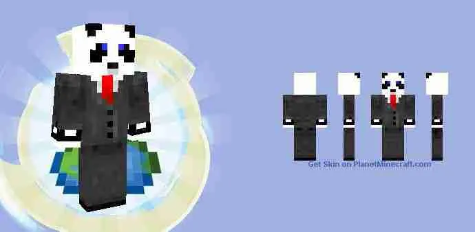 Panda in a suit minecraft skin