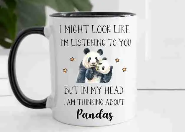 cute statement panda tea mug