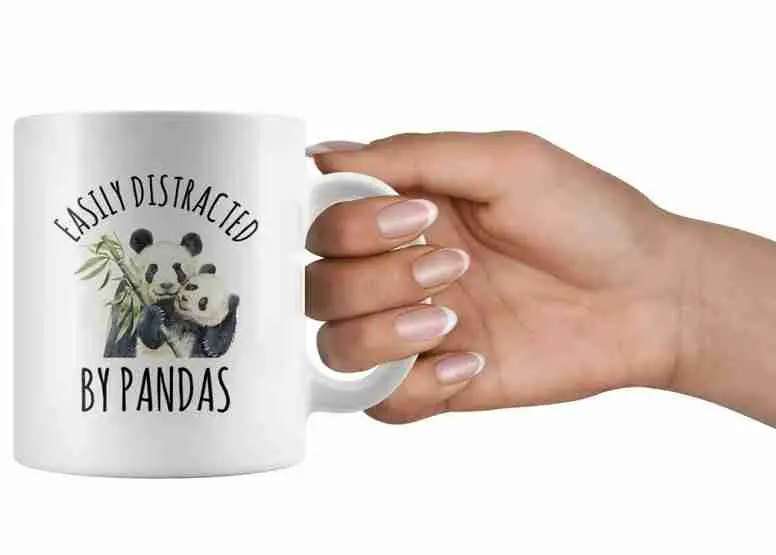 easily distracted panda tea mug