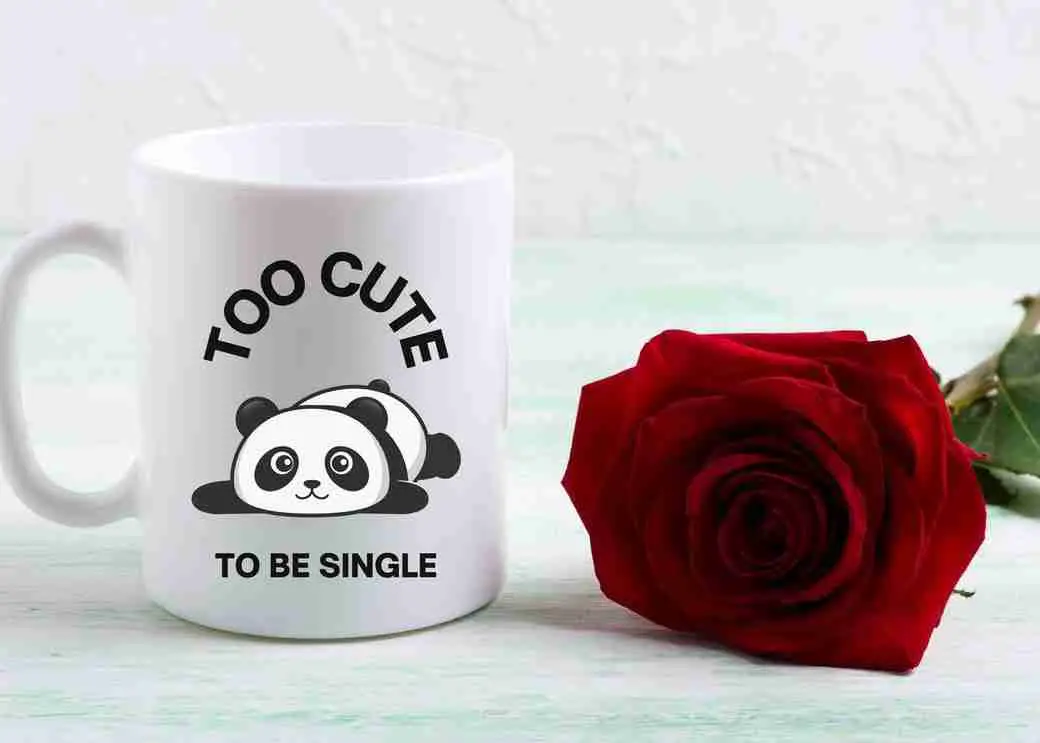 too cute to be single white panda tea mug
