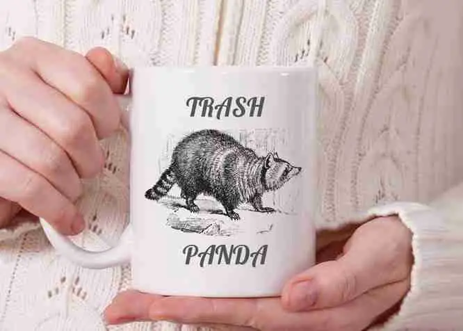 white trash panda tea mug