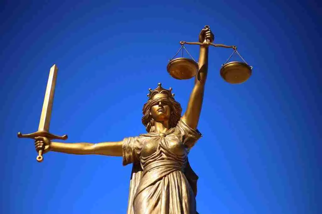 Statue of justice representing the law