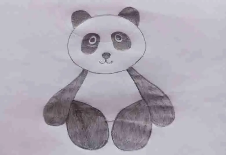 Drawing a Baby Giant Panda - Final Step