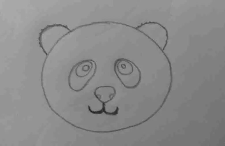 Drawing a Panda Face - Step 5