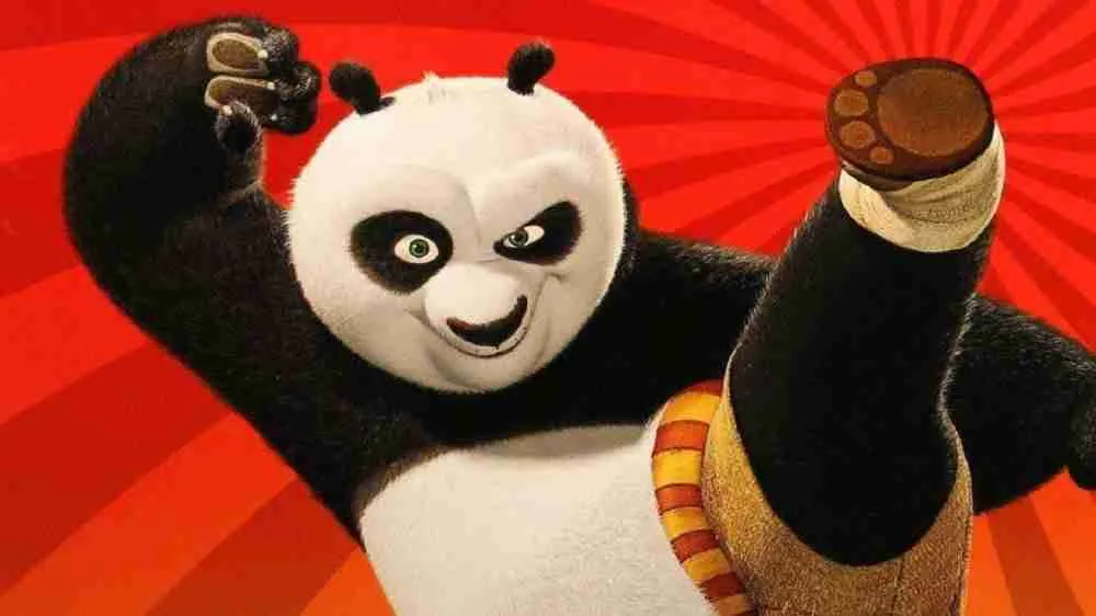  A picture of a Kung Fu panda ready to fight.