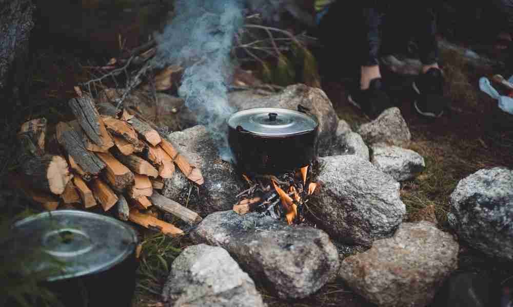 Smoke coming from wood